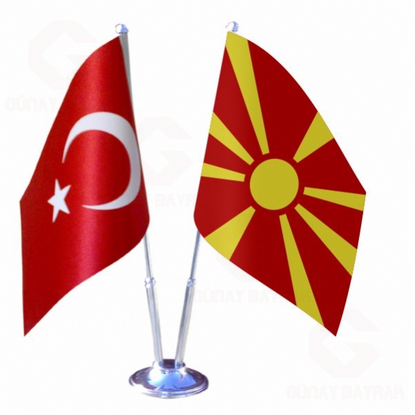 Makedonya 2 li Masa Bayraklar
