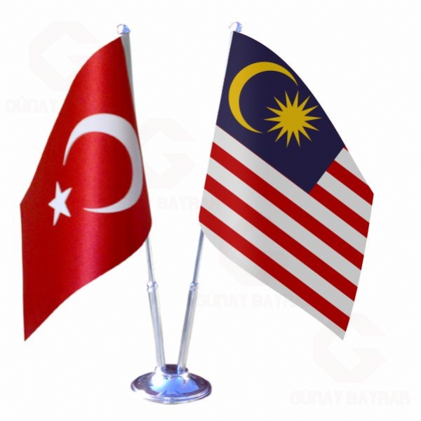 Malezya 2 li Masa Bayraklar