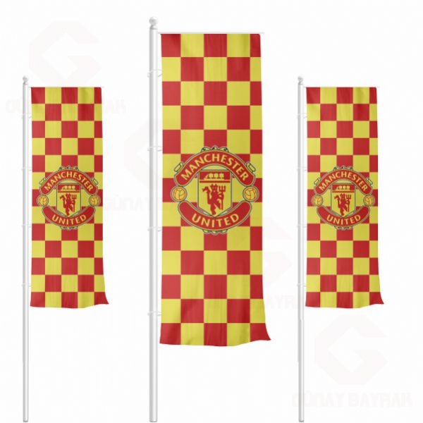 Manchester United Football Club Dikey �ekilen Bayraklar