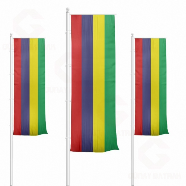 Mauritius Dikey ekilen Bayraklar