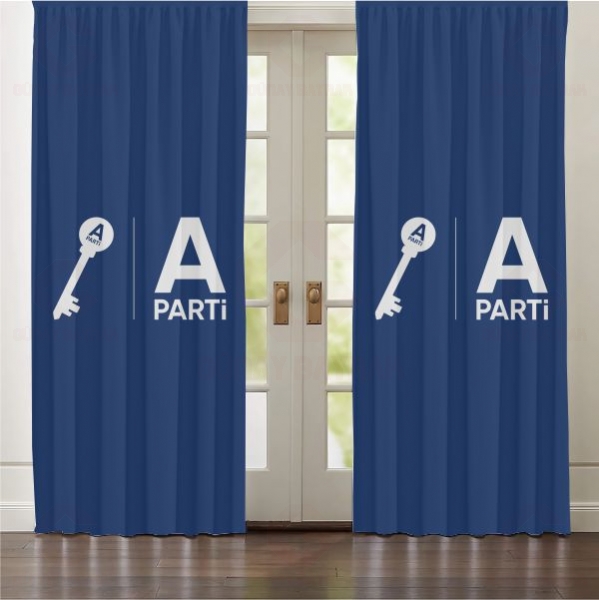 Mavi Anahtar Parti Perde ve Perdeler