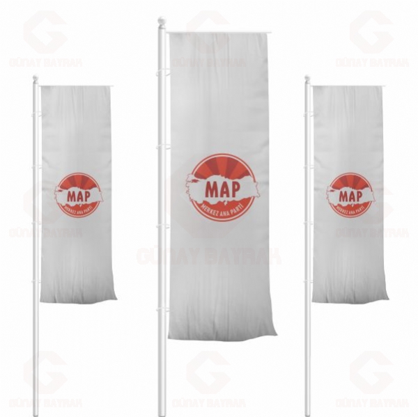Merkez Ana Partisi Dikey �ekilen Bayraklar