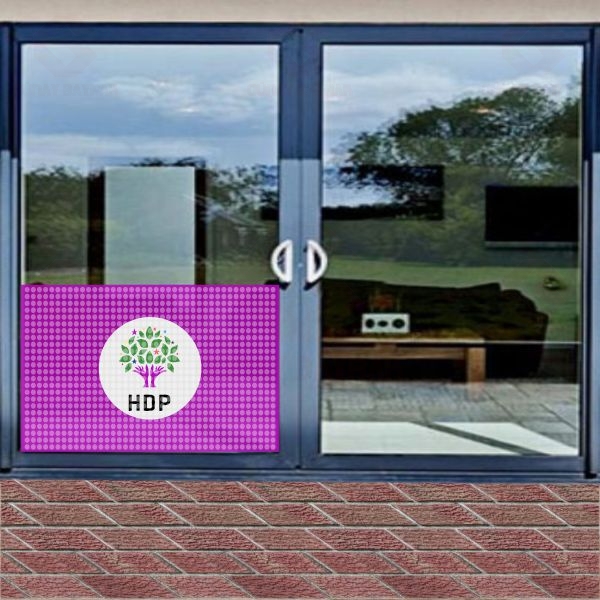 Mor HDP Halklar�n Demokratik Partisi Cam Folyo One Way Vision Bask�