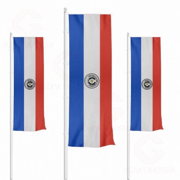 Paraguay Dikey ekilen Bayraklar