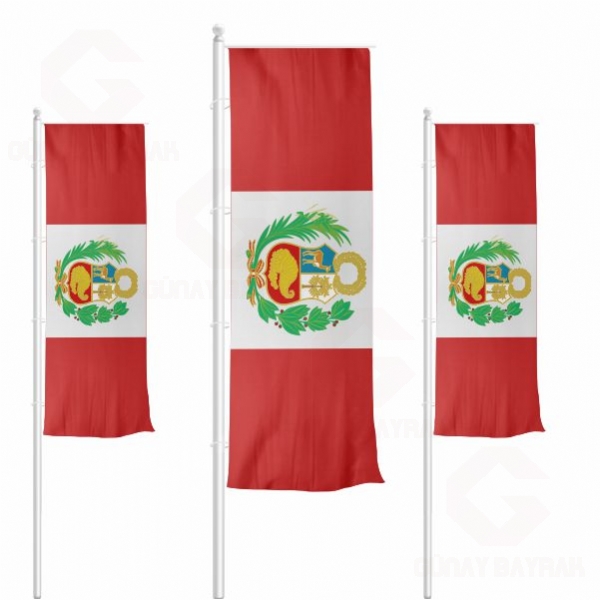 Peru Dikey ekilen Bayraklar