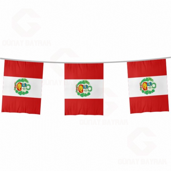 Peru pe Dizili Kare Bayraklar