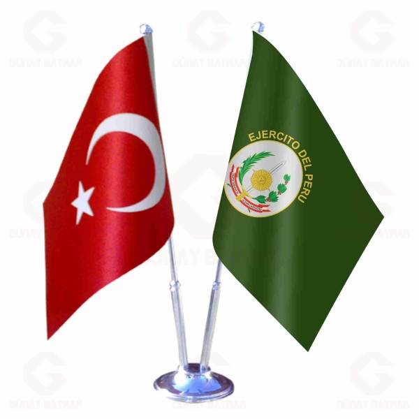 Peruvian Army 2 li Masa Bayraklar�