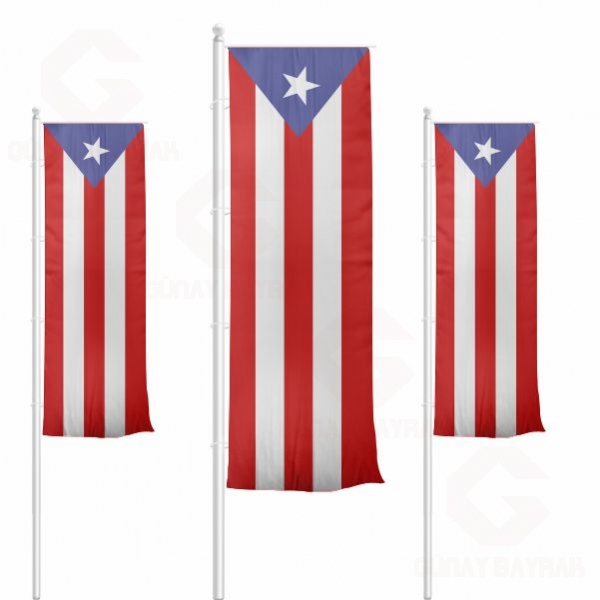Porto Riko Dikey ekilen Bayraklar