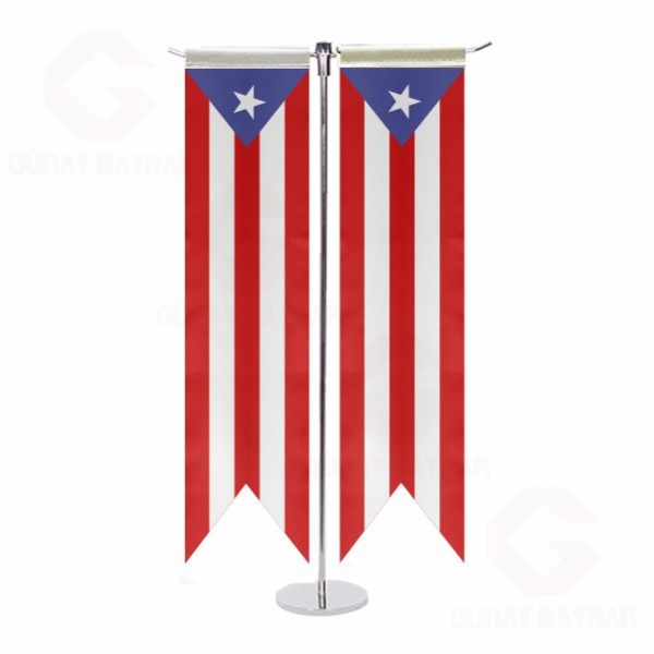 Porto Riko T Masa Bayraklar