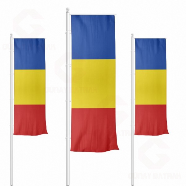 Romanya Dikey ekilen Bayraklar