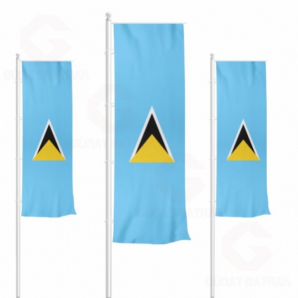 Saint Lucia Dikey ekilen Bayraklar