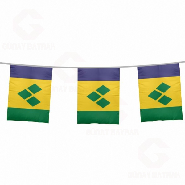 Saint Vincent ve Grenadinler pe Dizili Kare Bayraklar