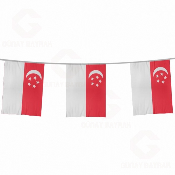 Singapur pe Dizili Kare Bayraklar