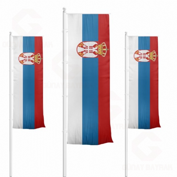 Srbistan Dikey ekilen Bayraklar