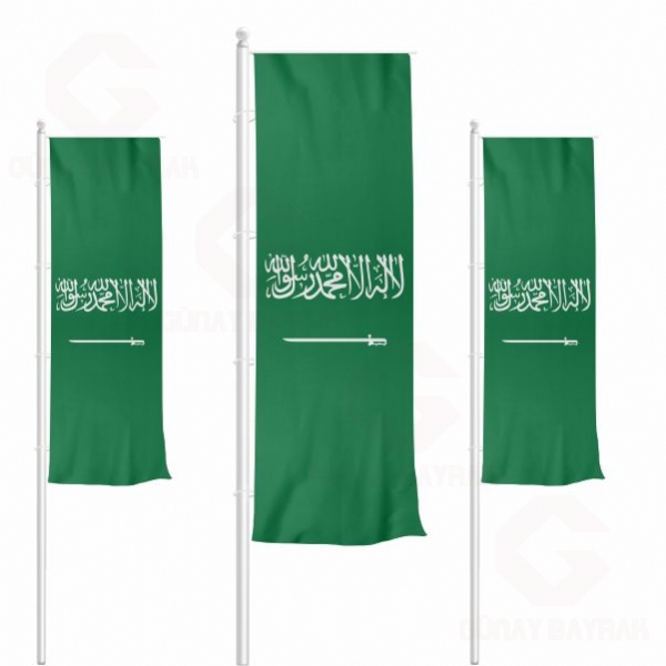 Suudi Arabistan Dikey ekilen Bayraklar
