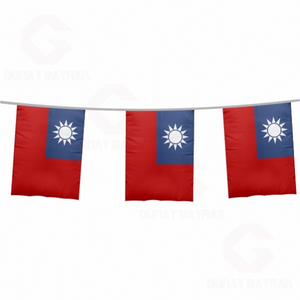 Tayvan pe Dizili Kare Bayraklar