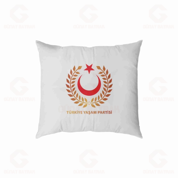 T�rkiye Ya�am Partisi Dijital Bask�l� Yast�k K�l�f�