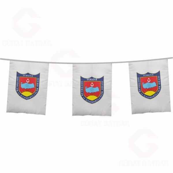 T�rkiye �of�rler ve Otomobilciler Federasyonu �pe Dizili Kare Bayraklar