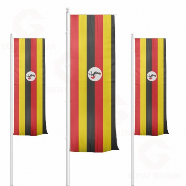 Uganda Dikey ekilen Bayraklar