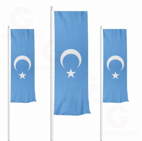 Uygur Trkleri Dikey ekilen Bayraklar