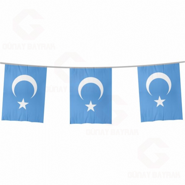 Uygur T�rkleri �pe Dizili Kare Bayraklar