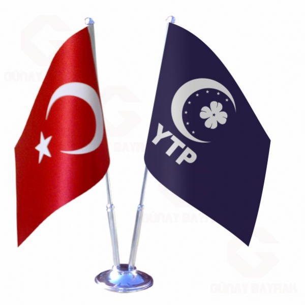 Yeni Trkiye Partisi 2 li Masa Bayraklar