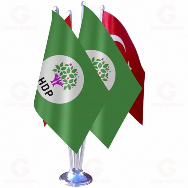 Ye�il HDP Halklar�n Demokratik Partisi D�rtl� Masa Bayra��