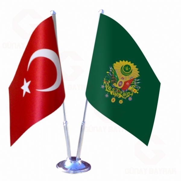 Ye�il Osmanl� Armas� 2 li Masa Bayraklar�