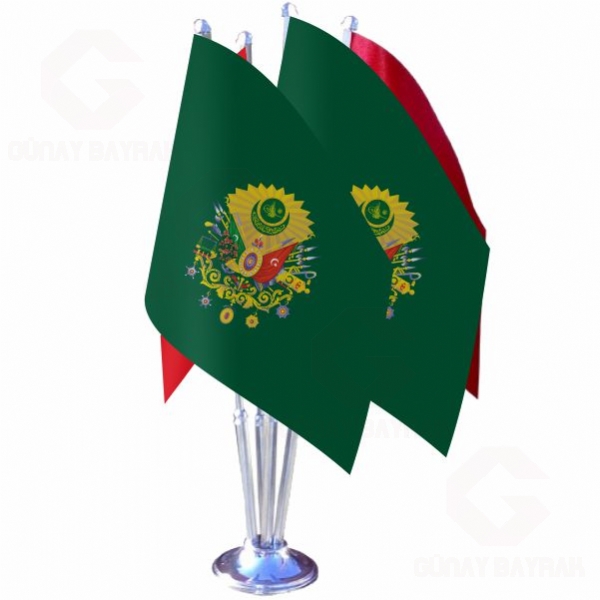 Ye�il Osmanl� Armas� D�rtl� Masa Bayra��