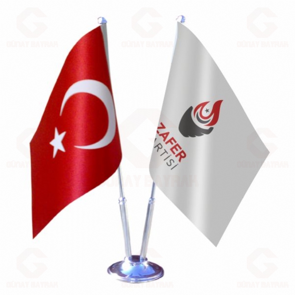 Zafer Partisi 2 li Masa Bayraklar�