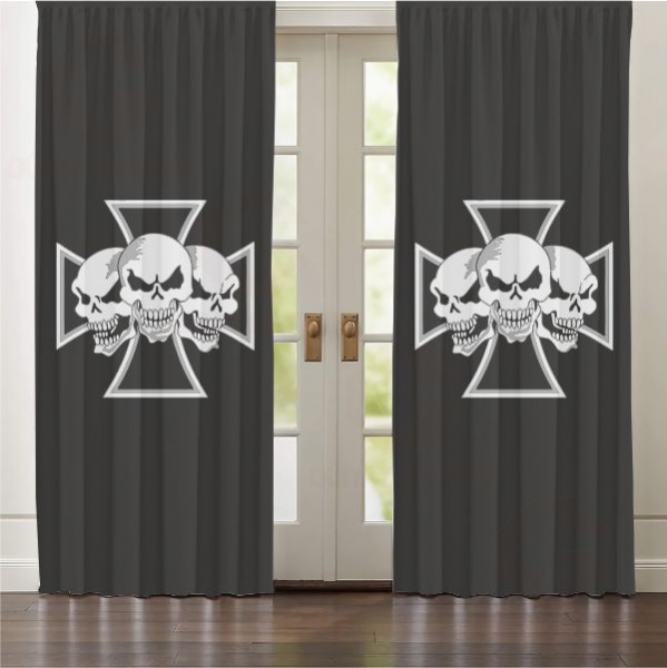 �ron Cross Skull Perde Perdeler