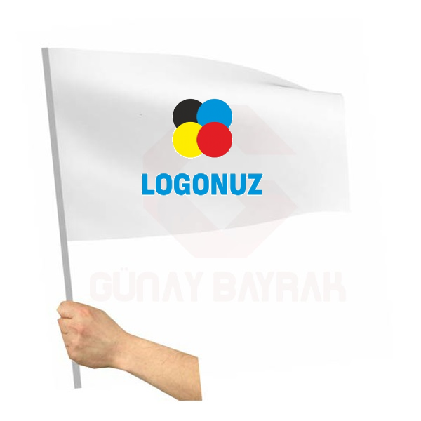 Özel Logolu Sopalı Bayrak